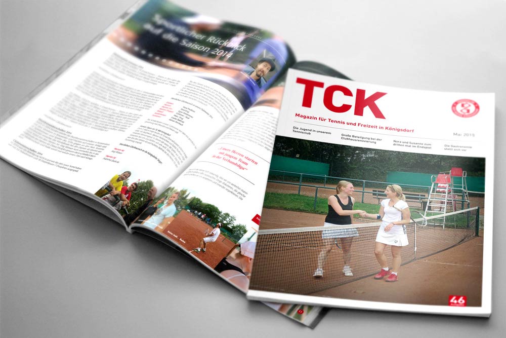 Magazin Design, Tennsiclub Königsdorf - Atelier Steinbüchel & Partner, Werbeagentur Köln
