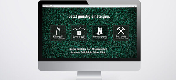 Golfmarketing: Startseite von Deutschland Golf mit Logo Design der aktuellen Regionen
