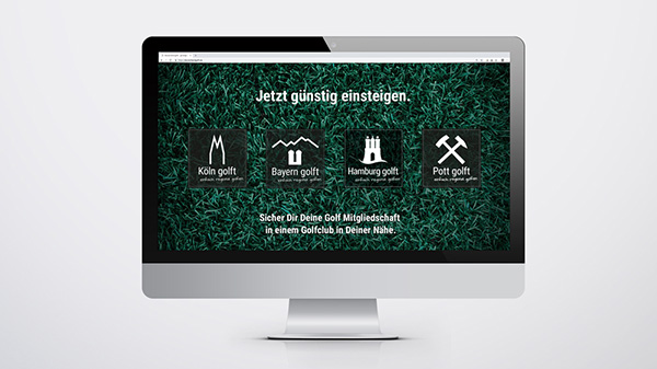 Golfmarketing: Startseite von Deutschland Golf mit Logo Design der aktuellen Regionen