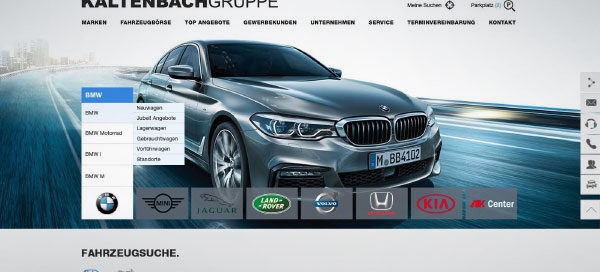 Startseite Webdesign, Autohausmerketing