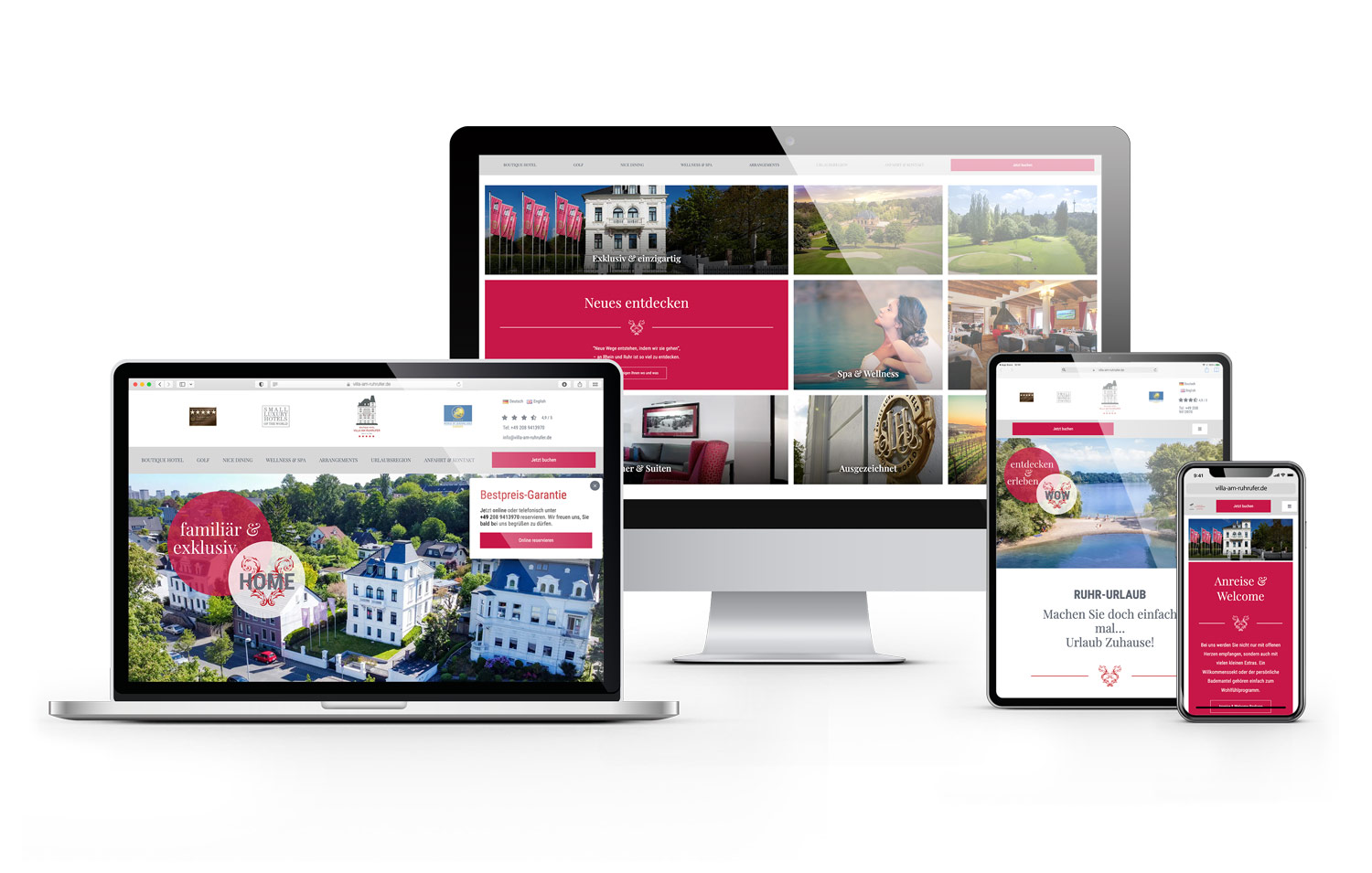 Villa am Ruhrufer Mockup Website