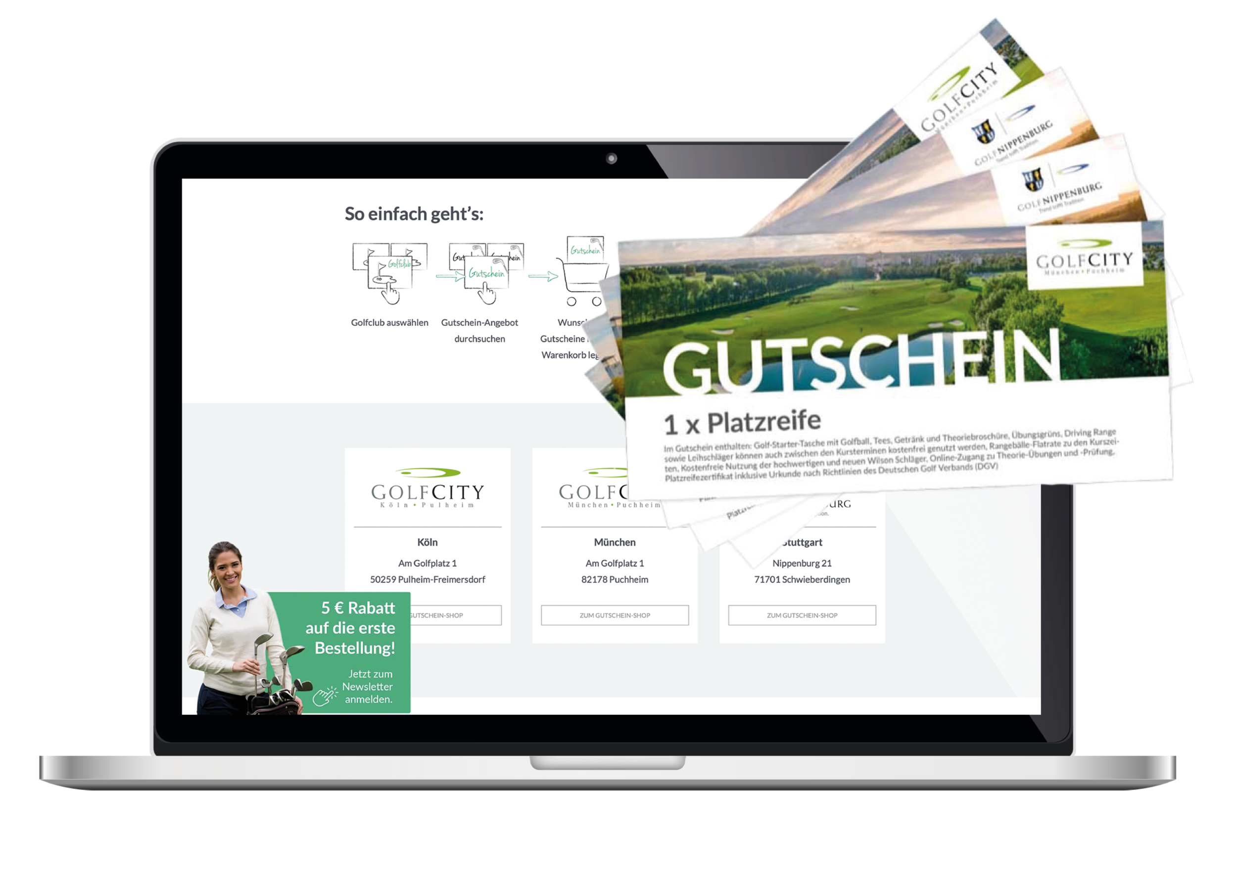 Golfgutscheine Mockup