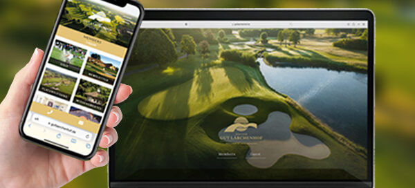 Webdesign für Gut Lärchenhof, Website auf Desktop und Mobil
