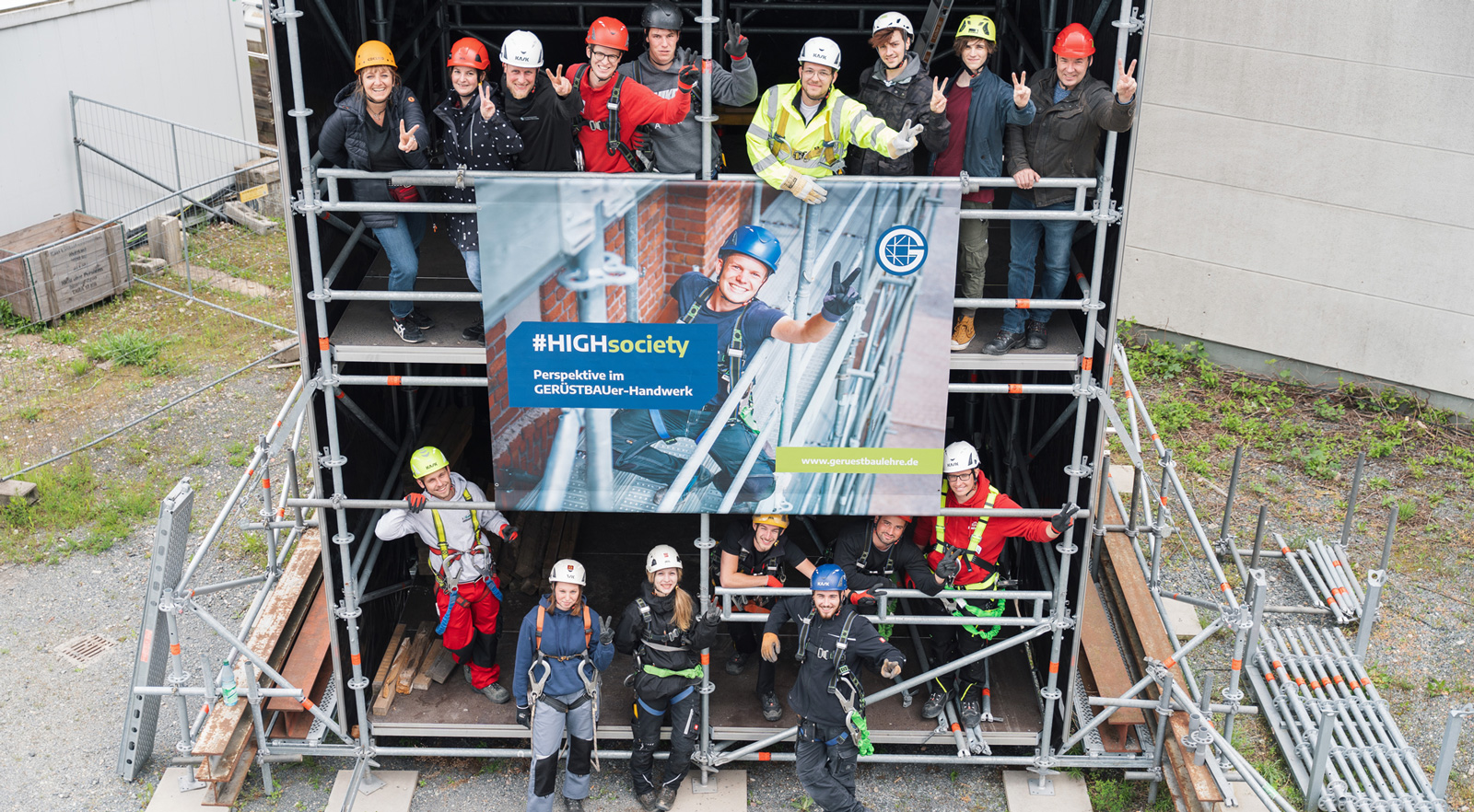 Gerüstbauinnung Gruppenbild Fotoshooting 