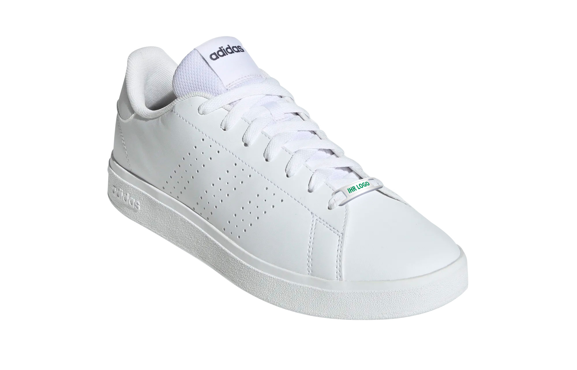 adidas Schuh in weiß individuell gestaltbar mit personalisierbarem Lacetag