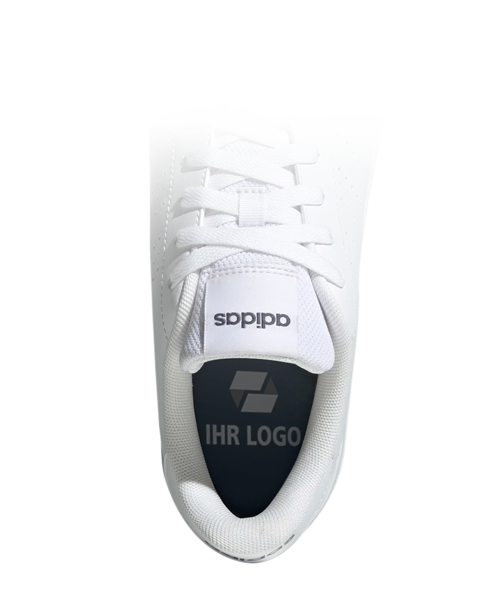 Von oben Adidas Schuh mit gestaltbarer Sohlen