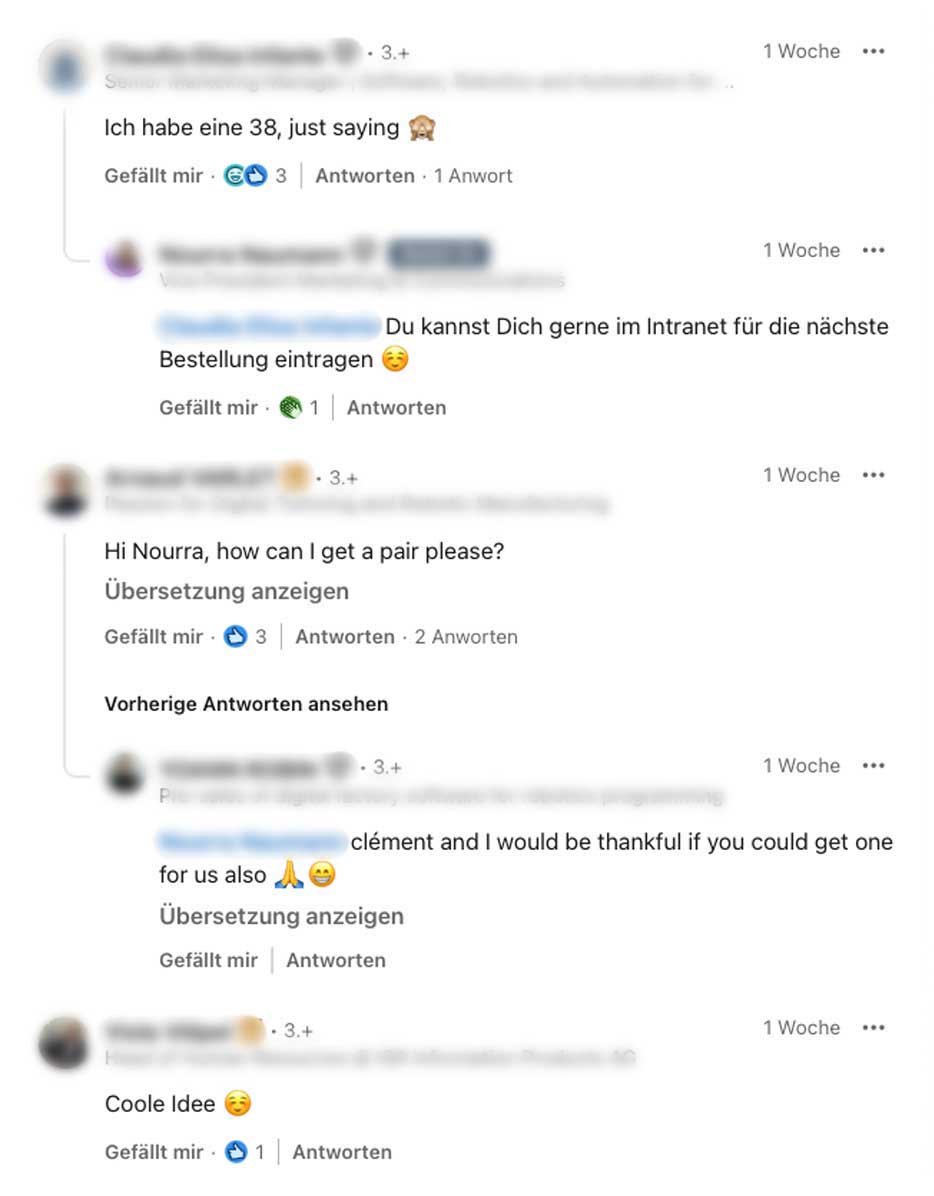 Facebook Kommentare von zufriedenen Kunden von gebrandeten Adidas Sneakern
