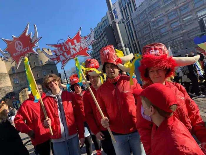 Gruppe beim Rosenmontag in Köln