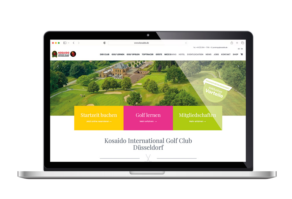Website vom Golfc Club Kosaido nach dem Relaunch
