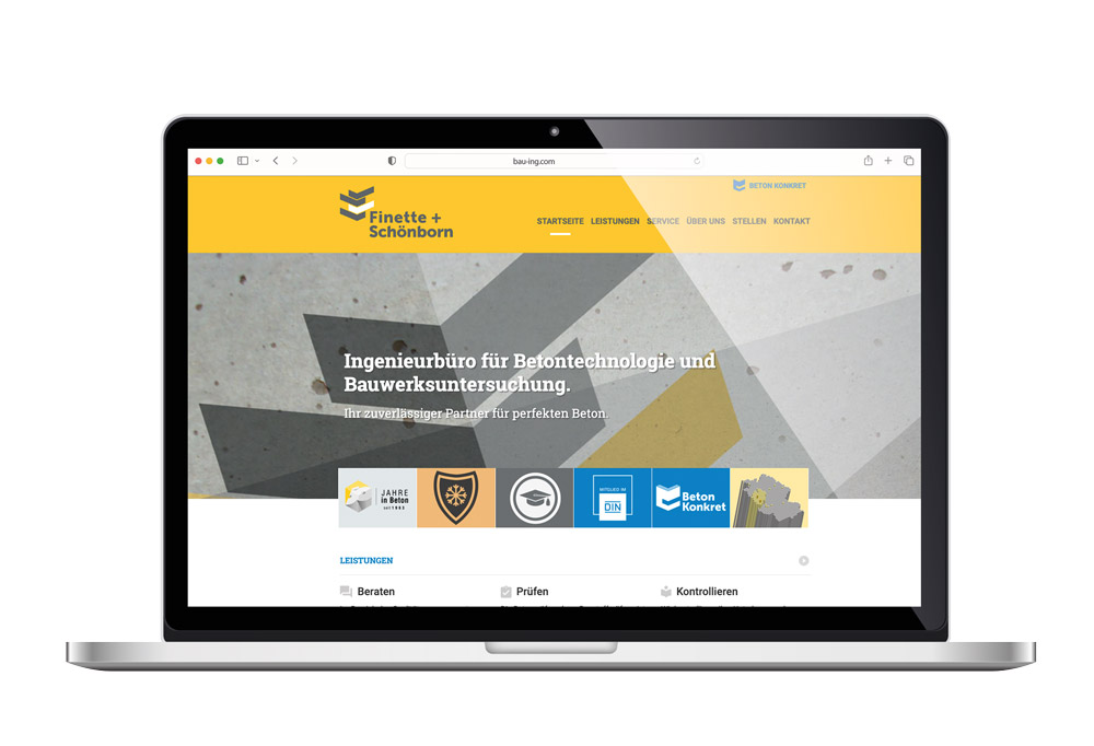 Website vom Finette + Schönborn vor dem Relaunch